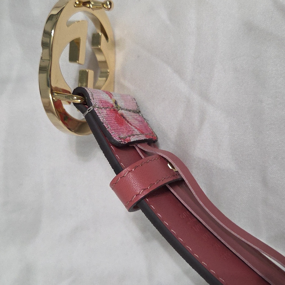 Gucci Blooms Floral Belt Pink Gold GG Buckle - Picture 9 of 16